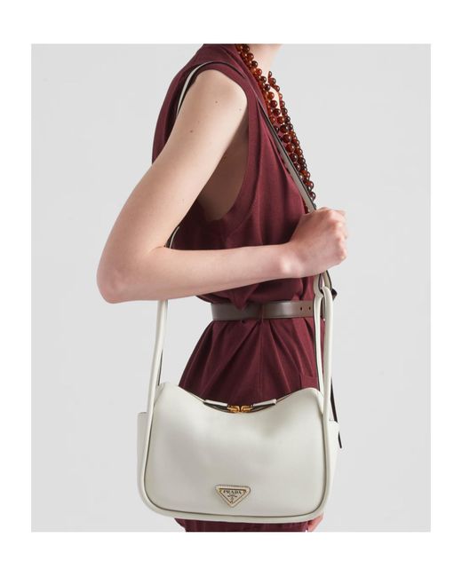 Prada Gray Darling Leather Handbag