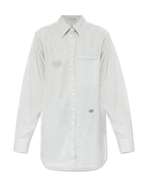 Stella McCartney White Logo Pinstripe Shirt