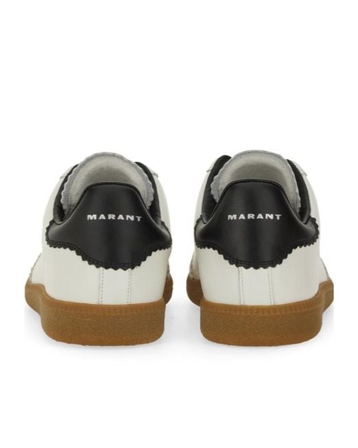 Isabel Marant White Logo Printed Lace-Up Sneakers for men