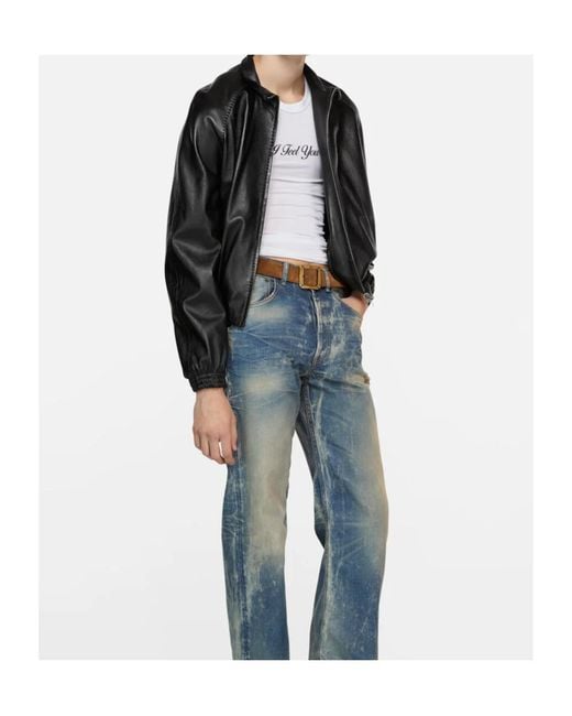 Acne Black Leather Jacket for men