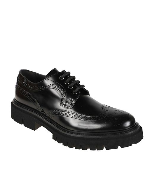 Baldinini Black Lace-Up Derby Shoes for men