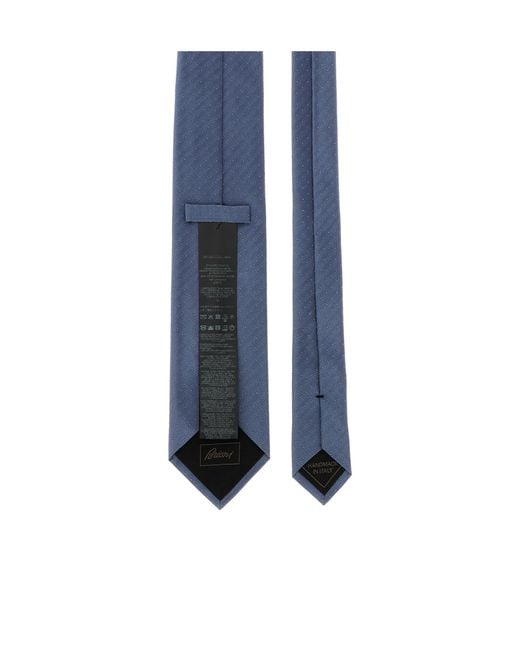 Brioni Blue Pointed-Tip Tie for men