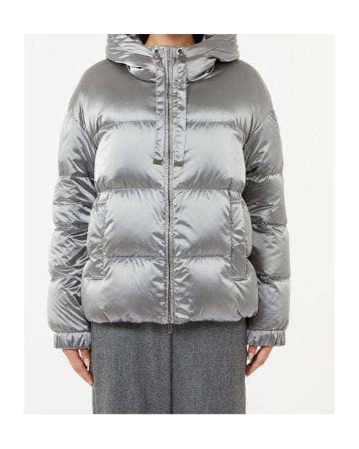 Max Mara Gray The Cube Padded Satin Puffer Jacket