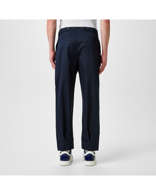 Valentino Blue Pleat Detail Tapered Trousers for men
