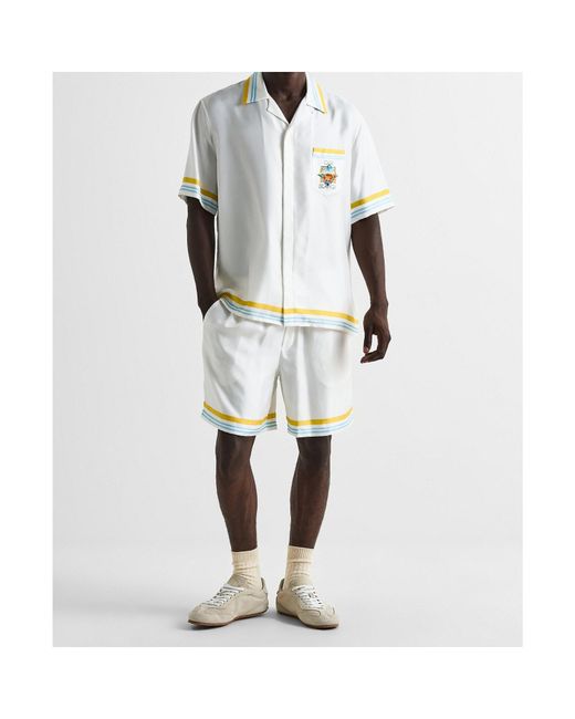 Casablanca White Drawstring Athletic Shorts for men