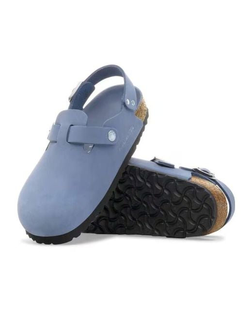 Birkenstock Blue Buckle Strap Mules