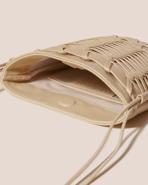 Hereu White Trena Interwoven Designed Crossbody Bag