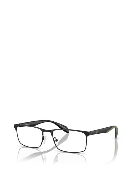 Emporio Armani Metallic Rectangular Frame Glasses for men