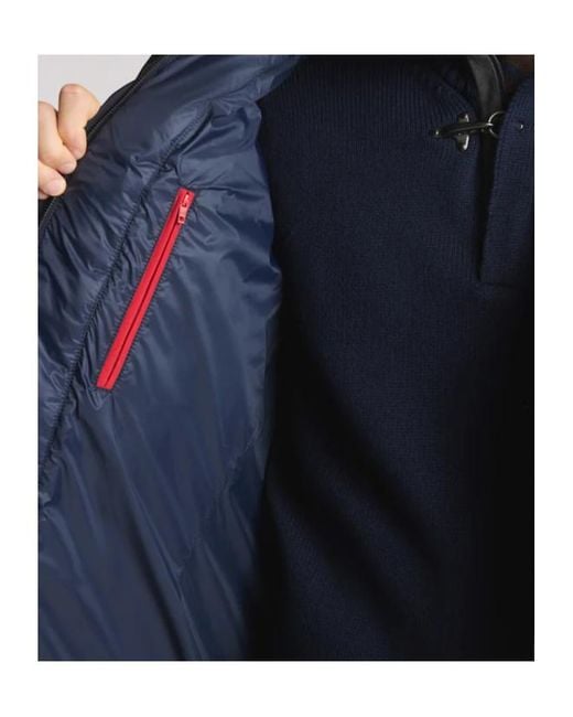 Fay Blue Quilted Hooded Pea Coat for men