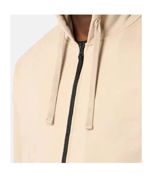 Stone Island Natural Zip-Up Hoodie for men