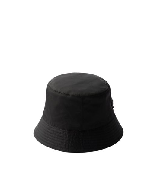 Prada Blue Logo Plaque Bucket Hat for men