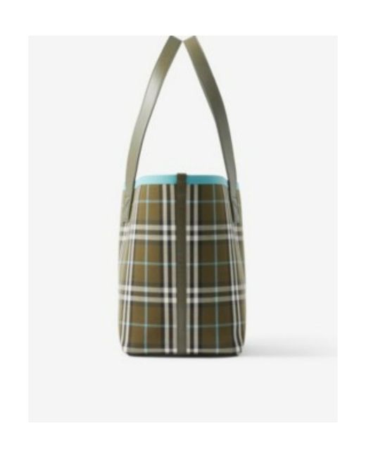 Burberry Green Medium London Vintage Checked Top Handle Bag