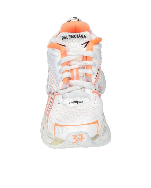 Balenciaga White Lace-Up Logo Sneakers