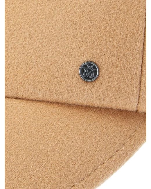 Maison Michel Natural Tiger Logo-Plaque Felt Cap