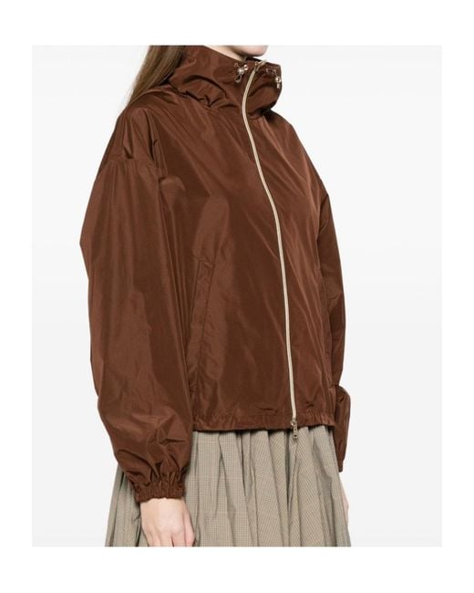 Herno Brown Short Techno Taffeta Jacket
