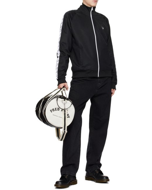 Fred Perry Black Logo Zipper Jacket for men