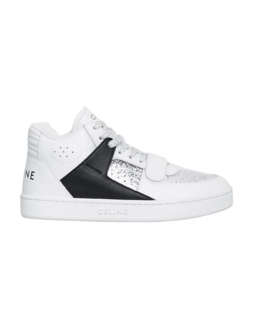 Céline White Ct-02 Mid Sneaker With Scratch