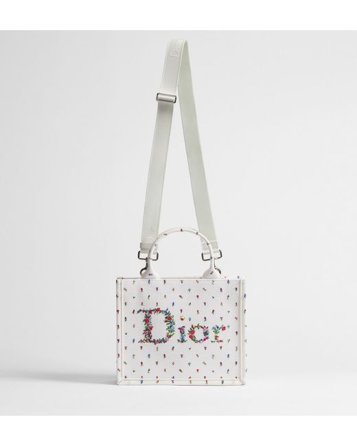 Dior White Amour Small Book Tote With Strap