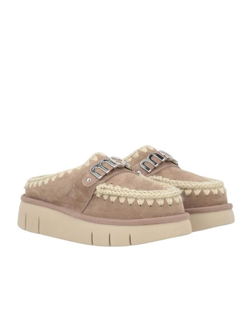 Mou Multicolor Round-Toe Mules