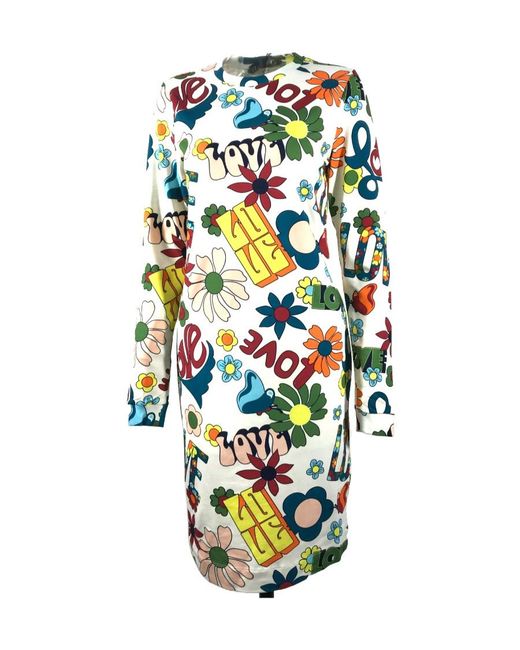 Moschino White Logo Dress