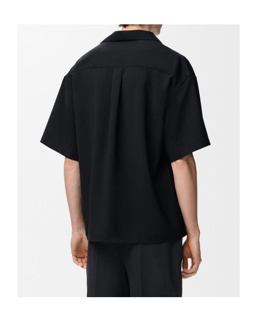 Loewe Blue Short-Sleeve Wool Shirt for men