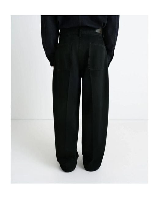 Lemaire Black Maxi Workwear Denim Trousers for men