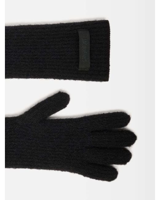 Jacquemus Black The Gros Grain Gloves for men