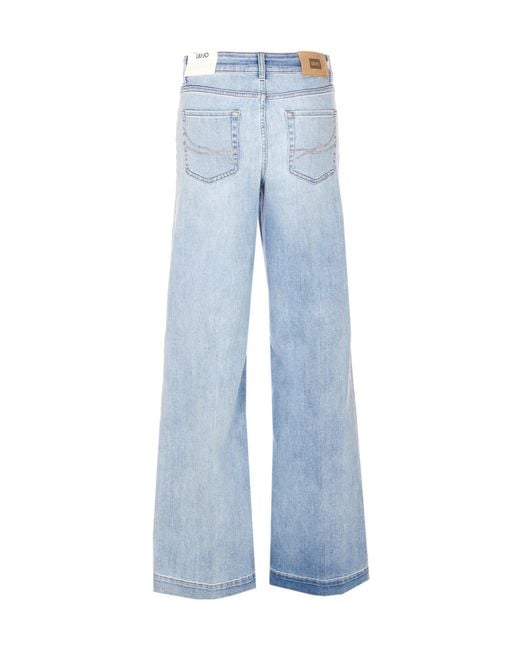 Liu Jo Blue Logo-Patch Jeans