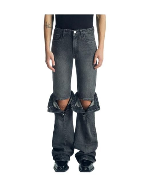 Coperni Gray Logo Patch Mid-Rise Jeans