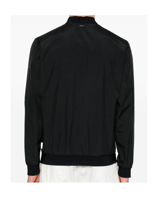Herno Black Lightweight Bomber Jacket for men