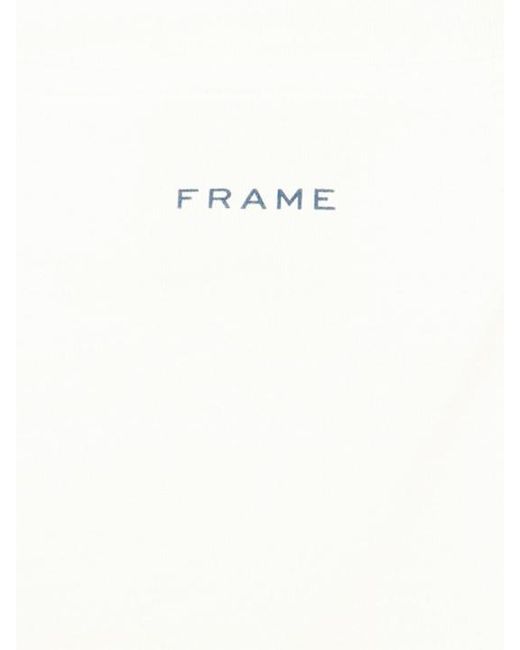FRAME White Long-Sleeved Pure Cotton T-Shirt