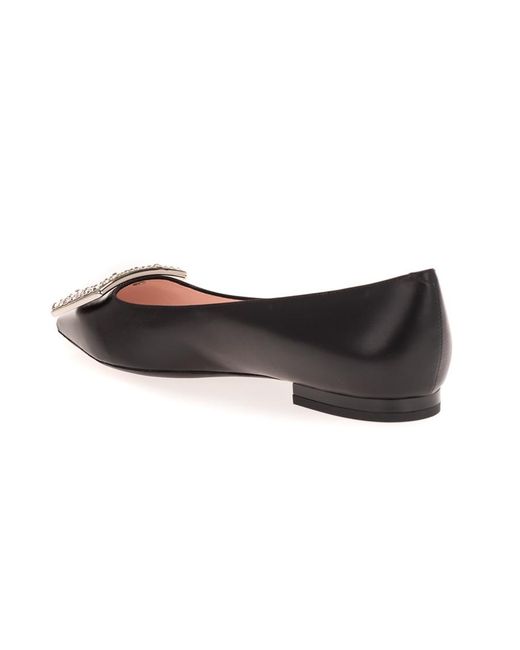 Roger Vivier Brown Rhinestone Decorative Flats