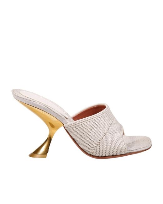 AMINA MUADDI Natural Taylor High Heel Sandals