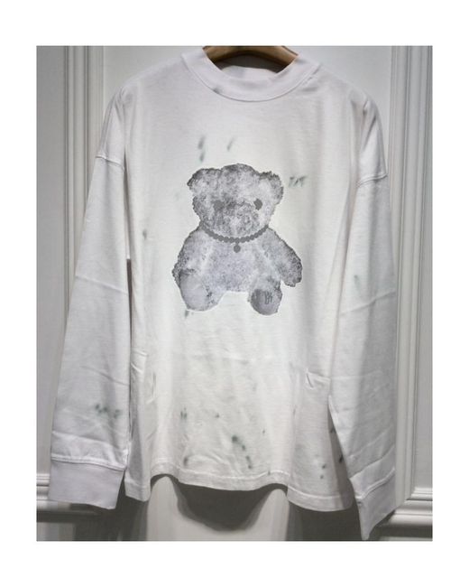 we11done White Teddy Bear Cotton Sweatshirt