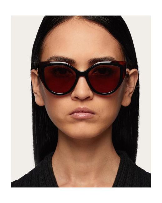 Ferragamo Brown Geometric Frame Sunglasses