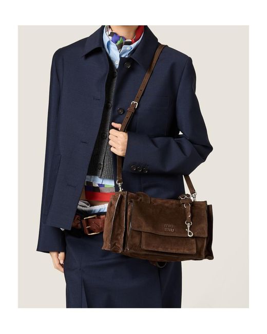 Miu Miu Brown Utilitaire Zipped Shoulder Bag