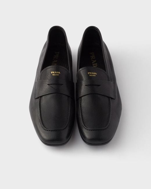 Prada Black Leather Loafers for men