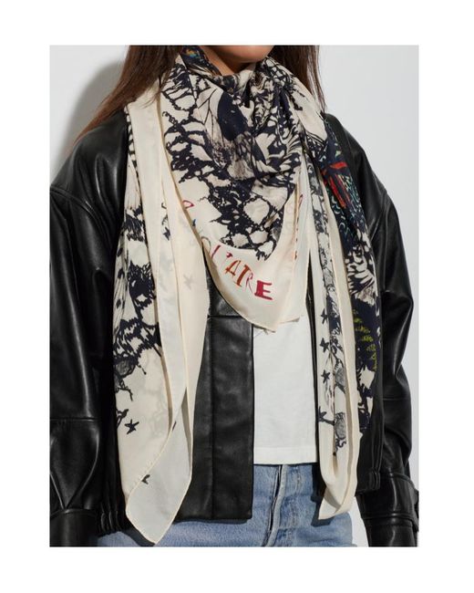 Zadig & Voltaire White Pattern Scarf