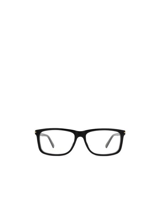 Gucci White Eyewear Rectangle Frame Glasses for men