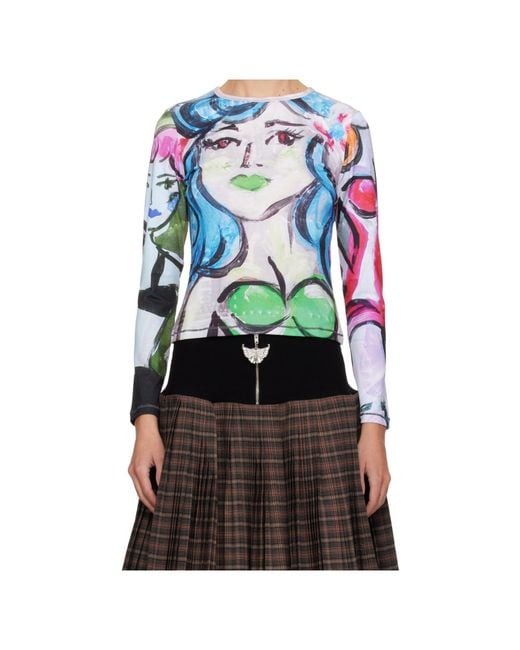 Chopova Lowena Multicolor Graphic-Print Long-Sleeved T-Shirt
