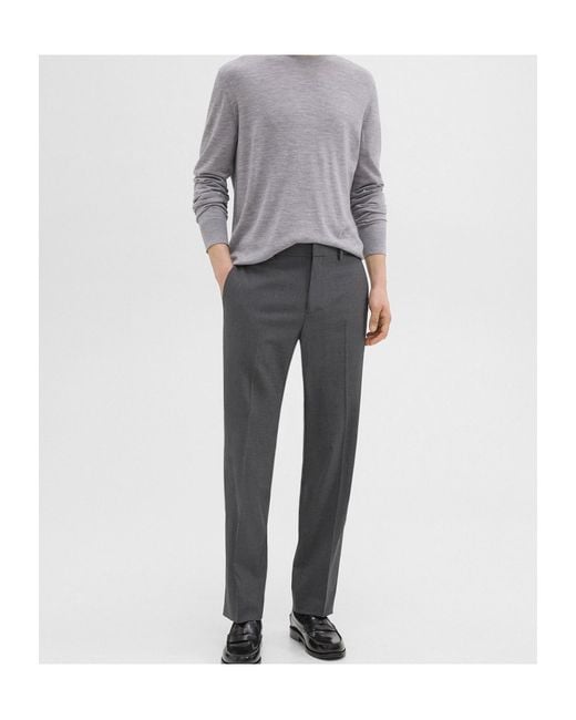 Theory Gray Regular Fit Straight Leg Pants for men