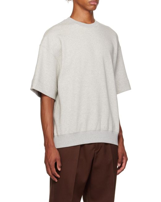 Jil Sander Gray Logo Patch Short-Sleeved T-Shirt for men