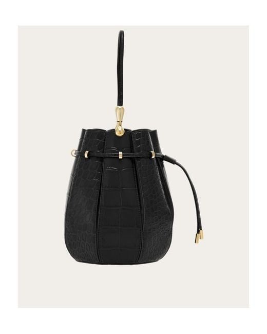 Ferragamo Black Rope Strap Shoulder Bag