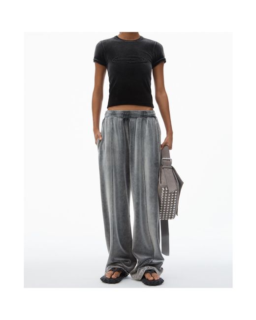 T By Alexander Wang Black Baby T-Shirt Washed Nickel