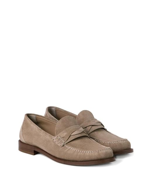 Brunello Cucinelli Brown Twisted Slip-On Loafers for men