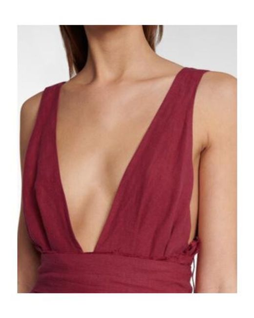 Brock Collection Red Quesyn Linen Minidress