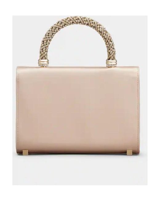 Roger Vivier Natural Embellished Foldover Top Tote Bag