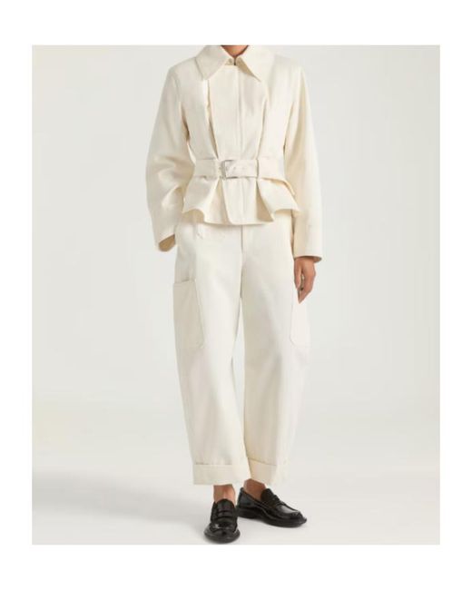 Givenchy White Cocoon Cropped Cargo Pants