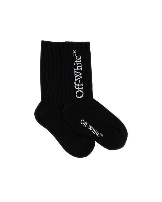 Off-White c/o Virgil Abloh Black Logo Intarsia Socks