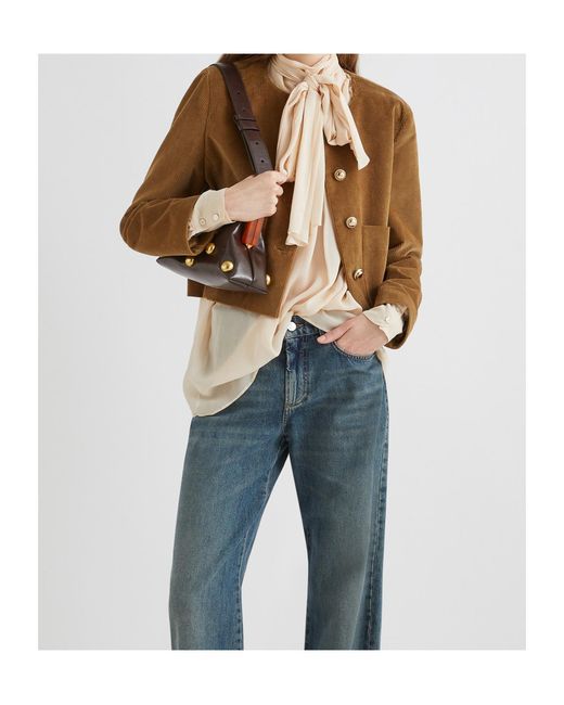Marella Brown Velvet Boxy Jacket